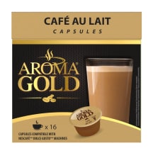 Kafijas kaps. Aroma Gold Cafe Au Lait 16x10g