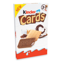 Küpsis piima-ja kakaotäid. Kinder Cards 76,8g