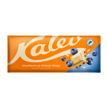 Valge šokolaad mustikatükkidega, KALEV, 200 g