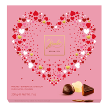 Šokoladiniai saldainiai rožinė širdelė, 200 g