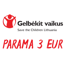 3 Eur parama „Gelbėkit vaikus“