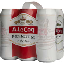 Õlu A.Le Coq Premium 4,7%vol 0,5l prk 6-pakk