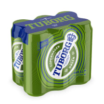 Õlu Tuborg Green 4,6%vol 0,5l purk 6-pakk