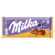 Piena šokolāde Milka ar karameļu pild. 100g