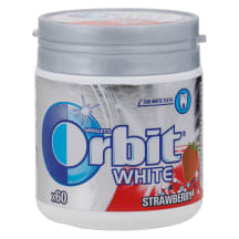 Närimiskumm maasikamaitseline suhkruvaba topsis white, ORBIT, 84 g