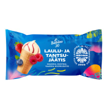 Koorejäätis maasika-mustika-vaarika vahvlitopsis Laulu- ja tantsujäätis Balbiino 65g