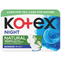 Higieniniai paketai KOTEX NATURAL NIGHT, 6vnt