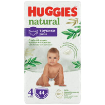 Biksītes Huggies Natural 4, 9-14kg 44gab