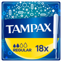 Tampoonid Regular, TAMPAX, 18 tk