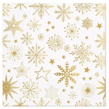 Salvetes Paw 33x33cm shiny snowflakes AW