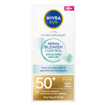 Päikesekaitsekreem Nivea Sun Derma Blemish Control rasusele ja plekkidele kalduvale nahale, SPF50+, väga kõrge kaitse 40ml