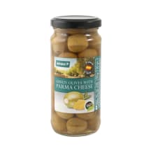 Zaļās olīvas Rimi ar Parmas sieru 230g/130g