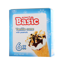 Vanillijäätis maapähklitega Rimi Basic 6x67g