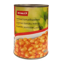 Pupelės pomidorų padaže RIMI, 400 g / 200 g