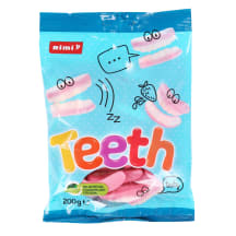 Kummikommid maasikamaitselised Teeth Rimi 200g