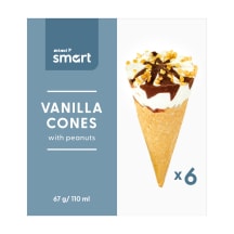 Vanillijäätis maapähklitega Rimi Smart 6x110ml/6x67g