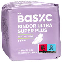 Hügieenisidemed ICA basic ultra super plus tiibadega 12tk