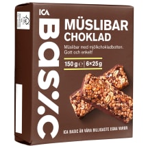 Müslibatoon piimašokolaadiga ICA Basic 6x25g