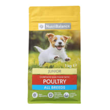 Kuiv täissööt igat tõugu noortele koertele, linnulihaga Nutribalance 1kg