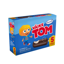 Vanilli-koorejäätis glasuuris Väike Tom multipakk 5x60g/90ml