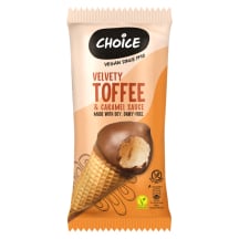 Jäätis Choice Velvety Toffee koonus 150ml/90g