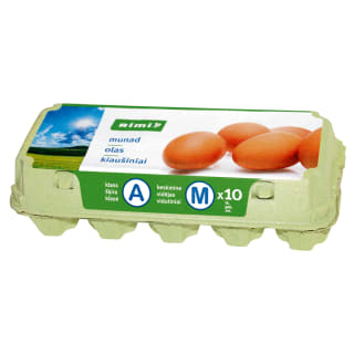 Kiaušiniai RIMI, M dydis, 10 vnt. Kiaušiniai RIMI, M dydis, 10 vnt.