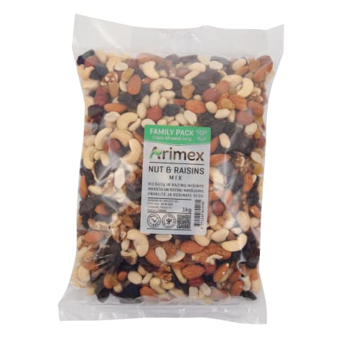 Riešutų ir razinų mišinys ARIMEX, 1 kg