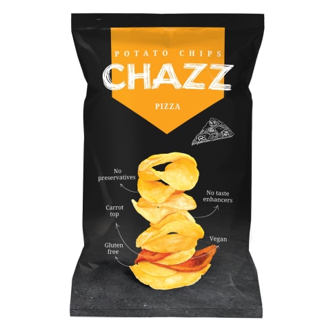 Kartupeļu čipsi Chazz burkānu picas garša 90g