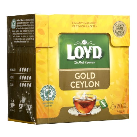 Melnā tēja Loyd Pyramids Gold Ceylon 20x40g