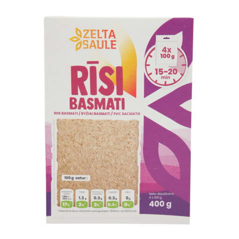 Rīsi Zelta Saule Basmati 4x100g