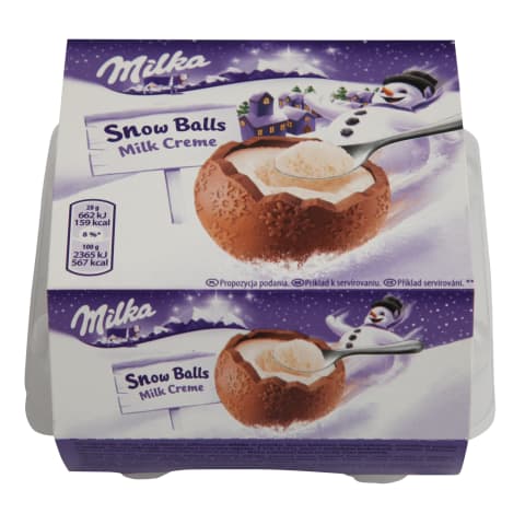 Šokolādes bumbas Milka Snow Balls 112g