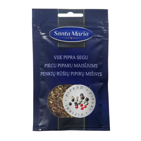 5 rūšių pipirų mišinys, SANTA MARIA, 25g