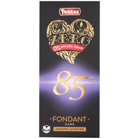 Rūgtā šokolāde Torras Zero 85% kakao b/g 100g