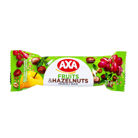 Aviž. batonėlis su vaisiais ir rieš. AXA, 23g