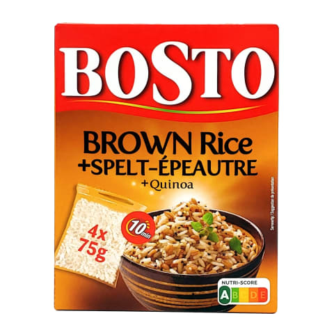 Bosto pruun riis, spelta ja kinoa 4 x 75 g