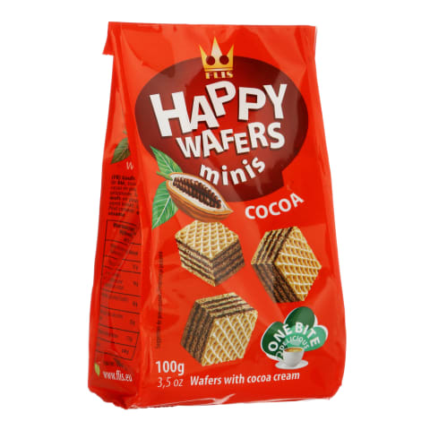 Vafeles Happy ar kakao pildījumu 100g