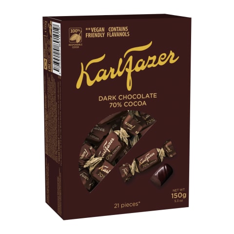 Šokoladiniai saldainiai KARL FAZER 70%, 150 g