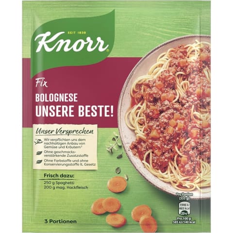 Bolognese kastmesegu Knorr Fix Natural 38g