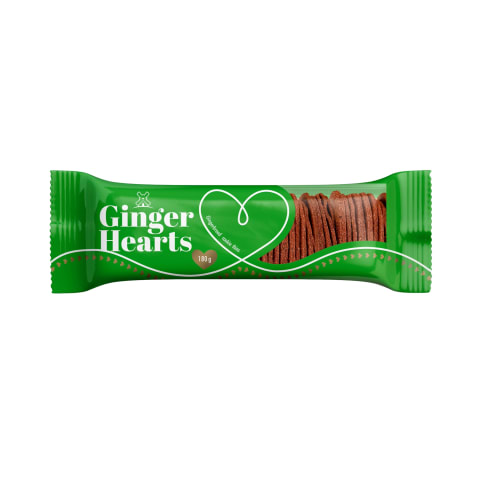 Piparkoogisüdamed õhukesed Ginger Hearts 180g
