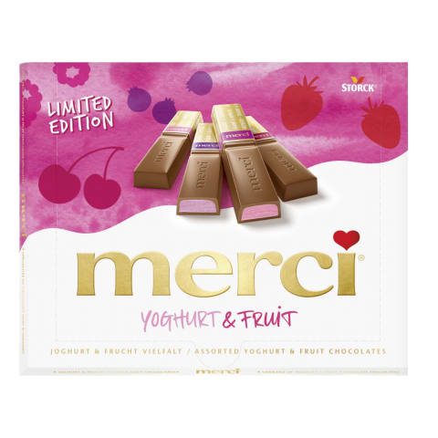 Šokolaadiassortii jogurti ja puuviljadega Merci 250g