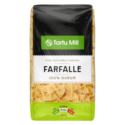 Durumnisupasta Farfalle Tartu Mill 500g