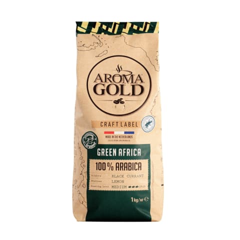 Kavos pupelės AROMA GOLD GREEN AFRICA, 1 kg