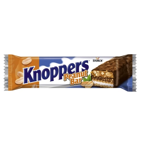 Šokolad.batonėl.KNOPPERS PEANUTBAR, 40 g