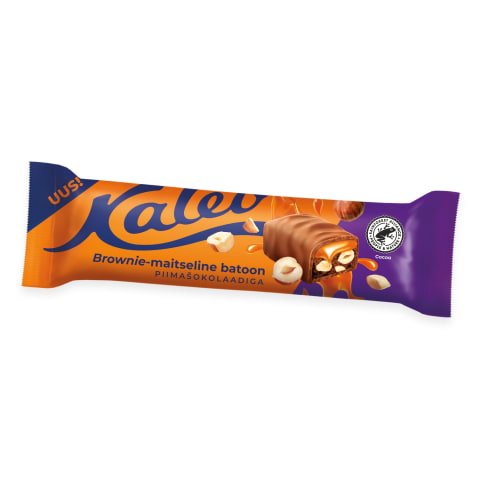 Batoon brownie maitseline karamelli ja metspähklitega piimašokolaadis Kalev 50g