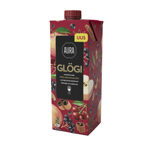 Alkoholivaba Glögi Kirsi-aroonia, AURA GLÖGG, 1 L