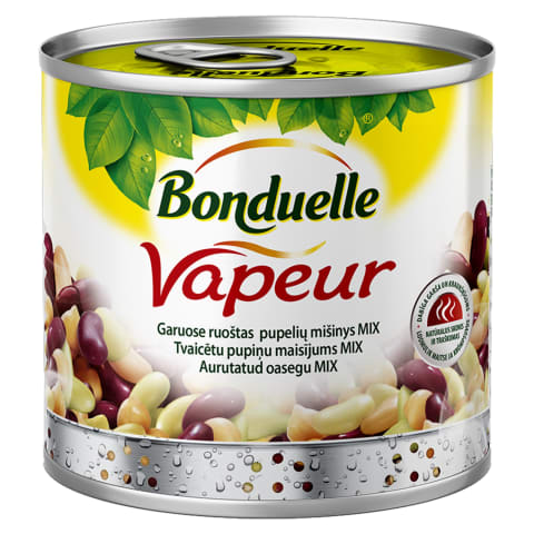 Kikerherne, valge oa, kidney punase oa ja liima oa segu Bonduelle Vapeur 425ml/250g