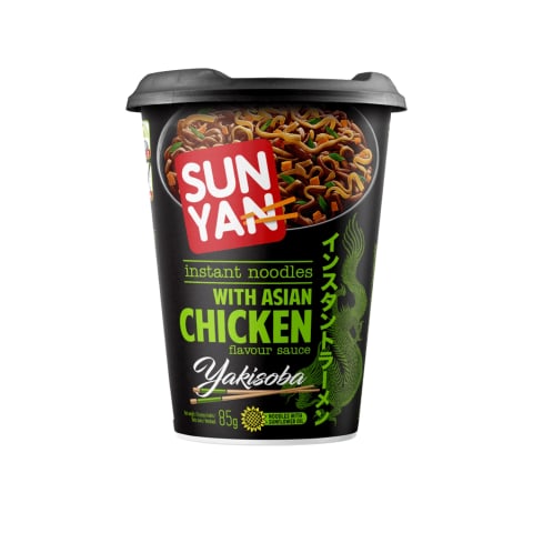 Kiirnuudlid Sun Yan Yakisoba Aasia kana maitsekastmega, tass 85g