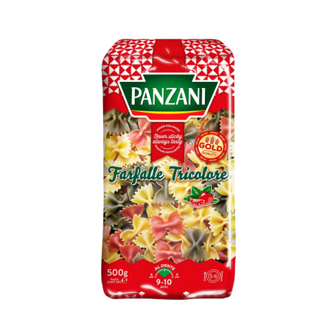 Makaronid 3-värvilised (lipsuke) Farfalle Panzani 500g