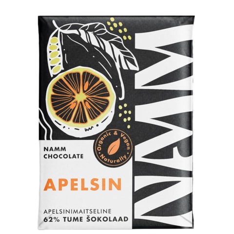 Mahe Apelsinišokolaad 62% tume, NAMM CHOCOLATE,
