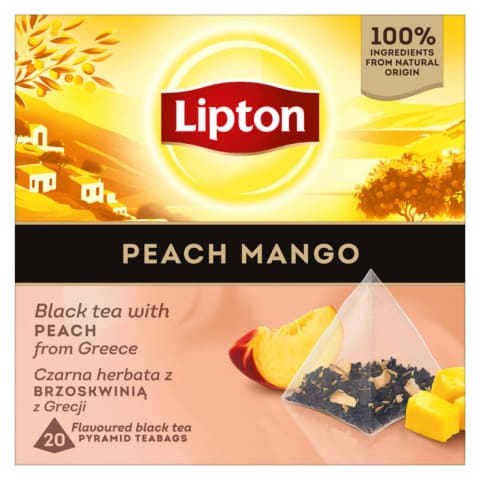 Must tee virsiku-mango Lipton 20x1,7g